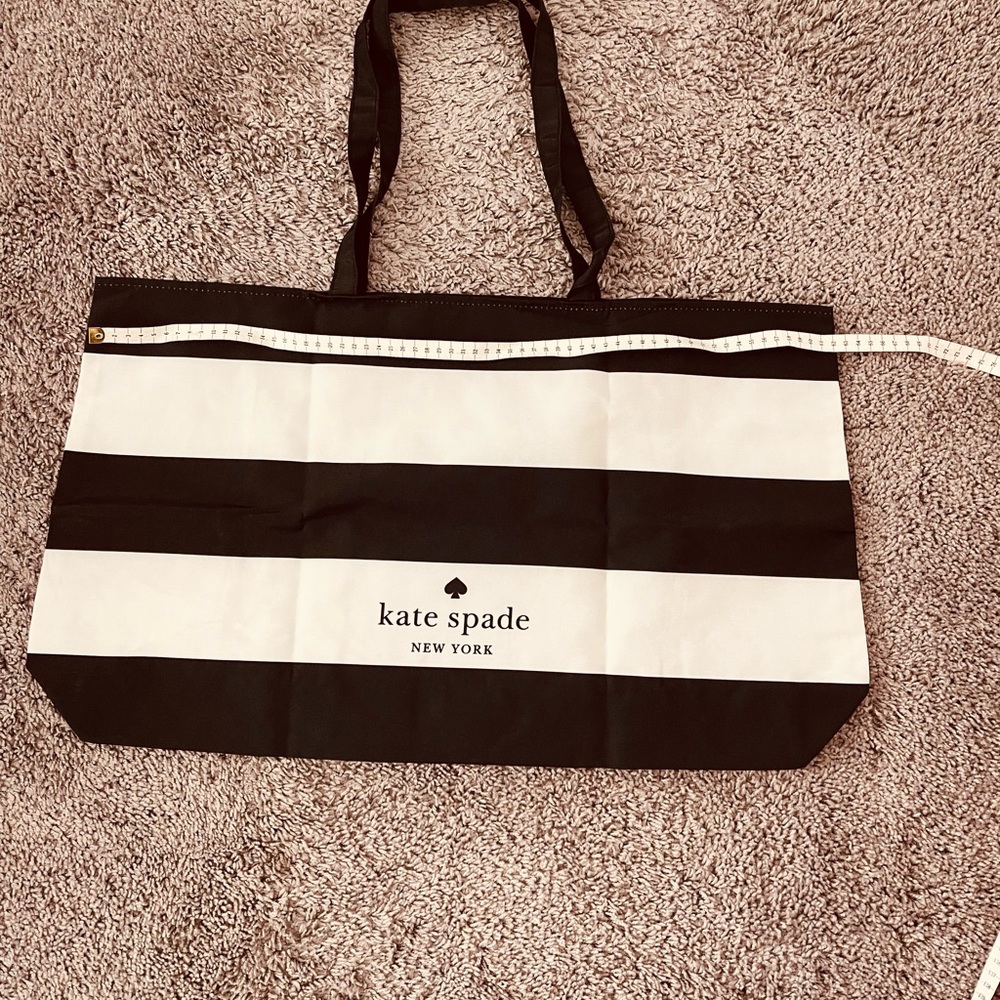Kate Spade Black and White Striped Tote - Picture 6 of 7